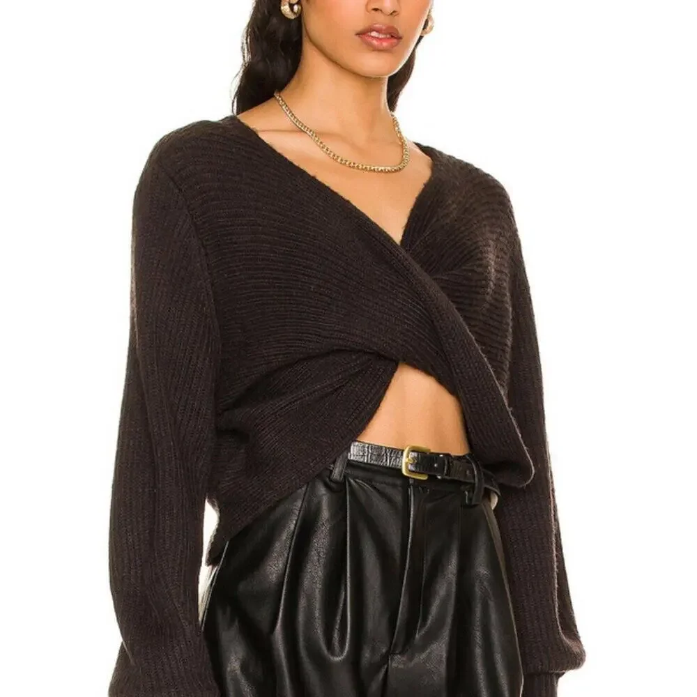 525 America – Two‑Way Twist Sweater Size L NWT - Black